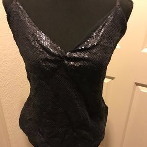 The Limited Navy Blue Wi/Sequins Soft Like New Tank Top/Cami
